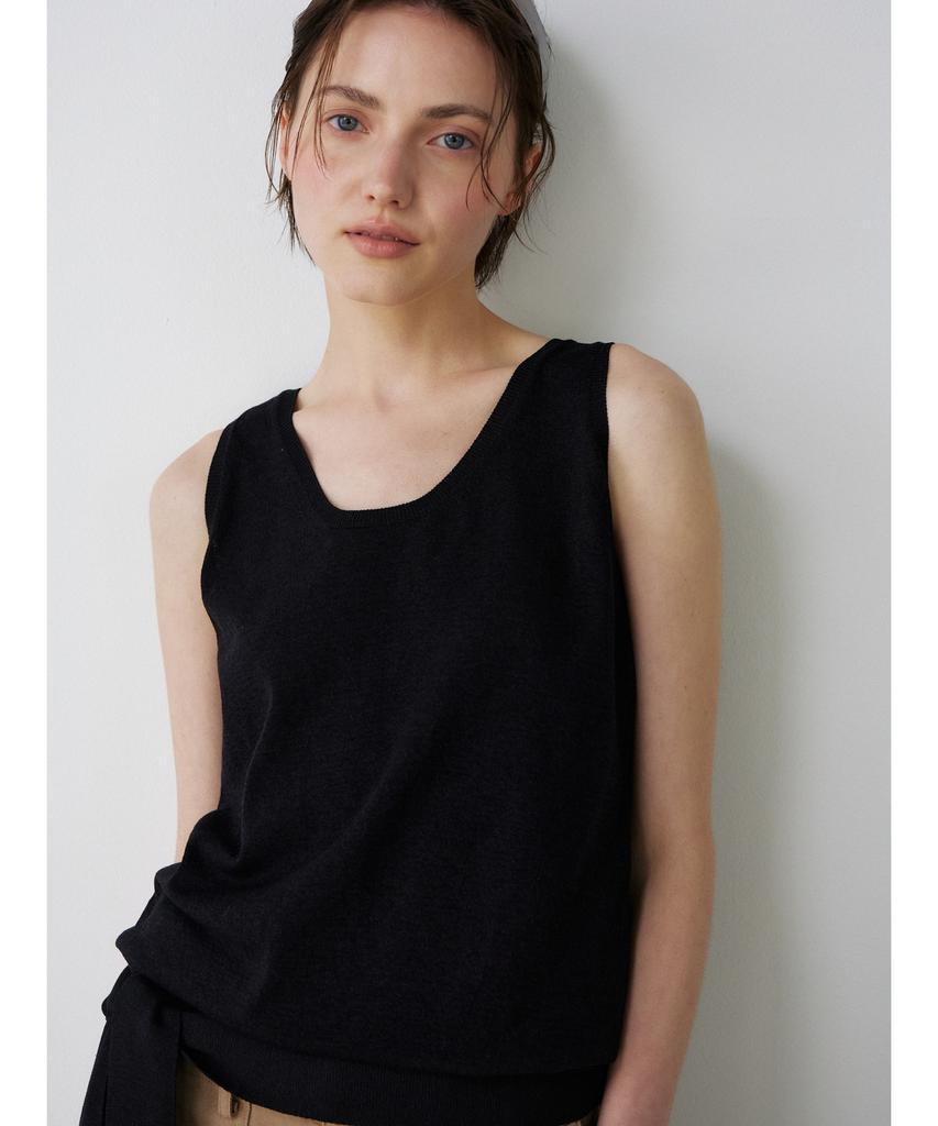 Ninnis Tie Sleeveless Knit Top (Black)