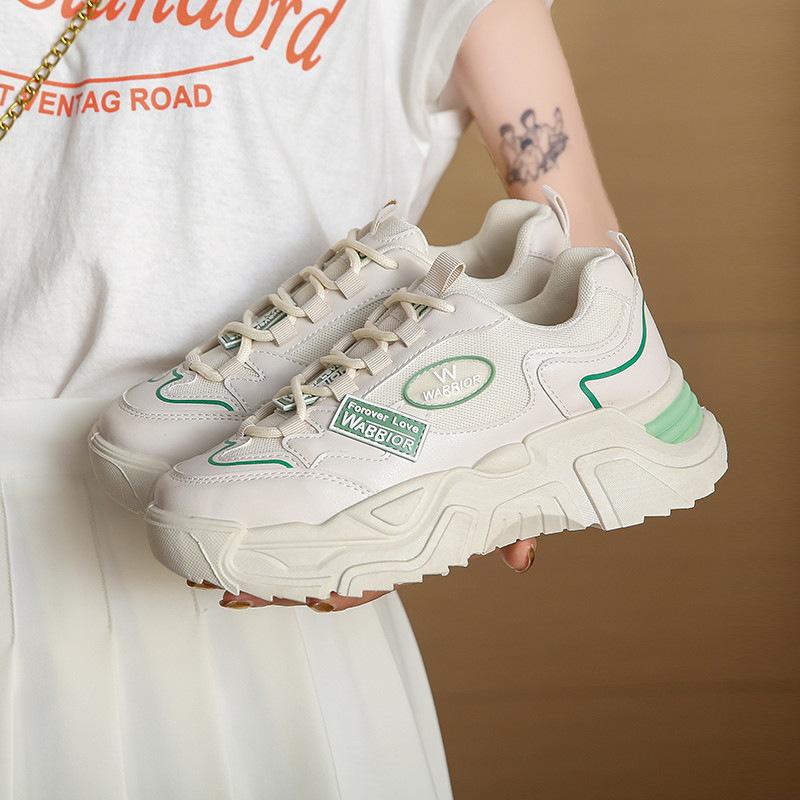 Platform dad shoes women's autumn mesh 2025 new spring and autumn non-slip casual versatile light and comfortable sports shoes tide