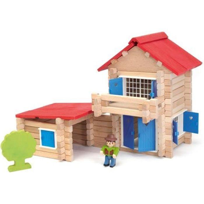 Jeu de construction - jeujura - la maison en bois - 140 pièces