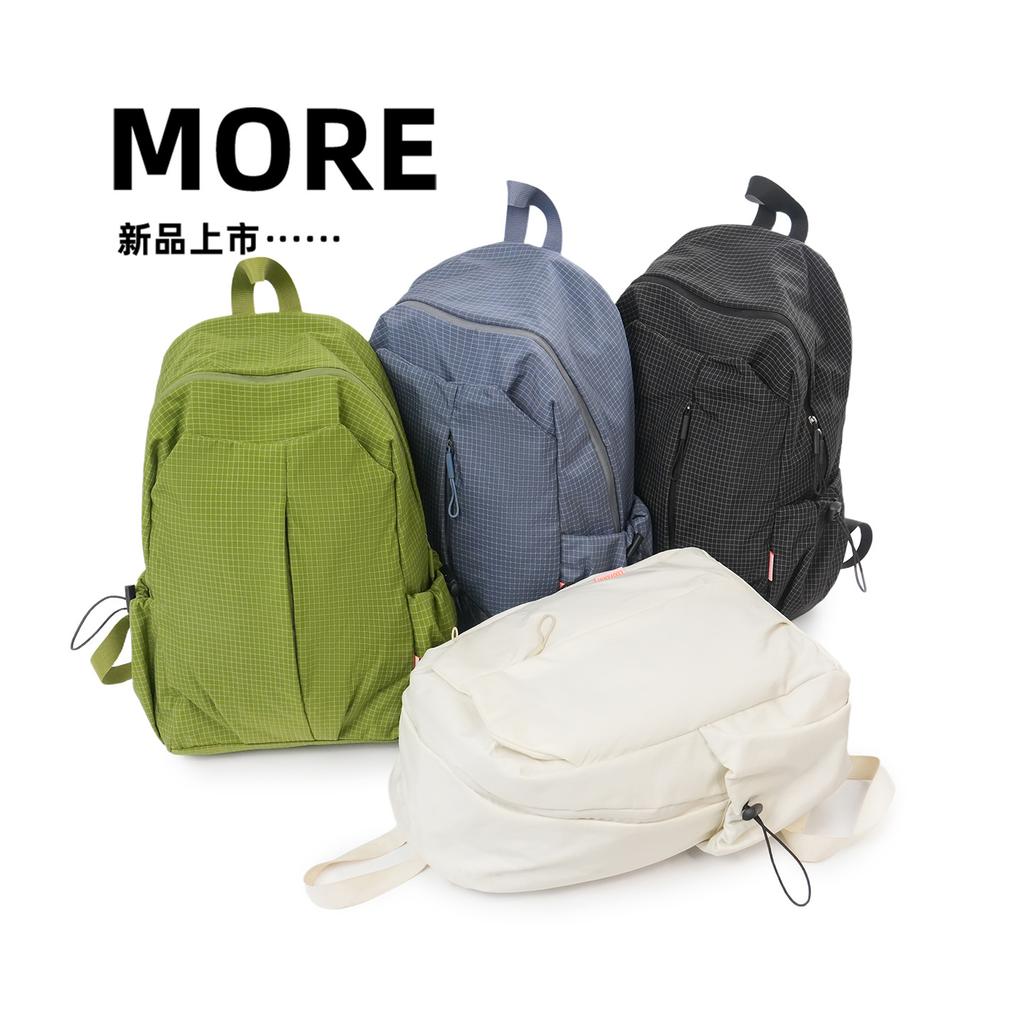 Schoolbag New Korean Style Simple Versatile Large Capacity Backpack Women's Trendy Cool Plaid Casual Middle School Student Lightweight Travel Backpack