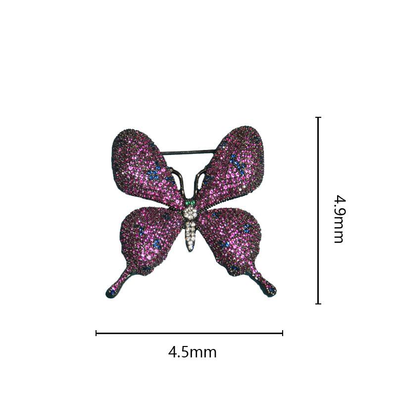 Heavy Industry Full Of Zirconium Butterfly Luxury Emerald Brooch Brooch Elegant High-End Jacket Suit Pin