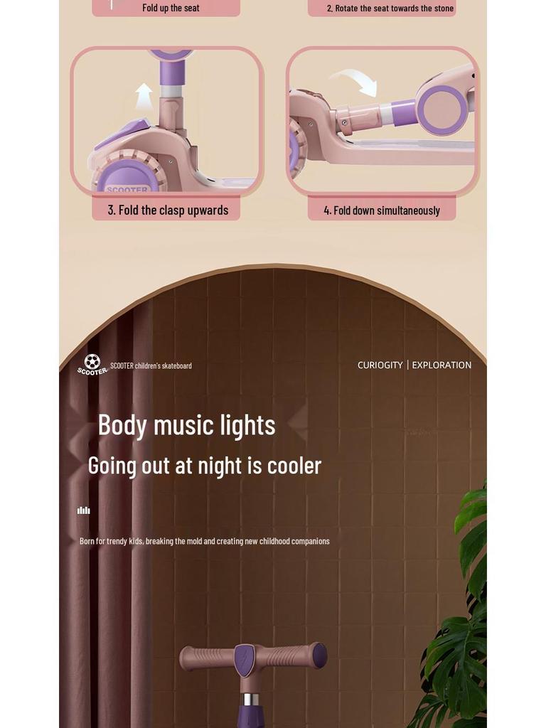 3-in-1 Children's Scooter for Ages 1-12: Safe and Fun for Boys and Girls