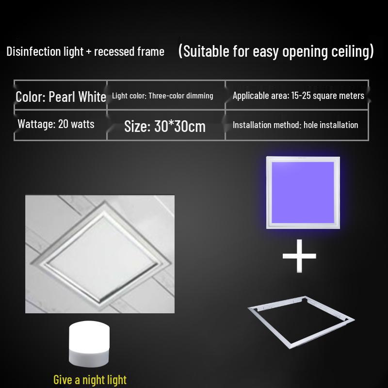 Ceiling-Mounted Ultraviolet Germicidal Panel Light for Bathroom & Kitchen