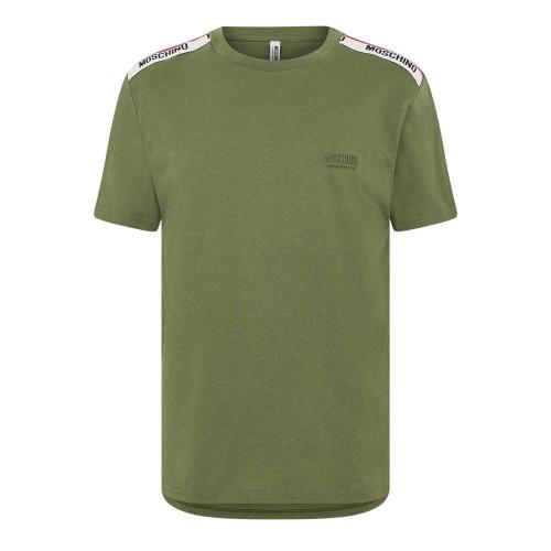 Moschino Mens Tape Taped Shoulders T-Shirt