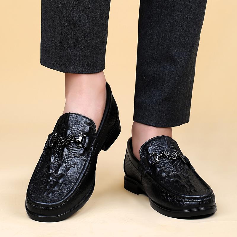 Genuine Leather Loafers Male Slip On Shoes Business Affairs Style Men's Moccasins Breathable Shoes Casual Walk Driving Footwear