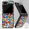 Colorful Leopard Love Heart Case For Samsung Z Flip 8 7 FE 6 5 4 Hybrid Leather Skin Hard PC Bumper Cover For Galaxy Z Flip8 Flip7 Flip6 Flip5