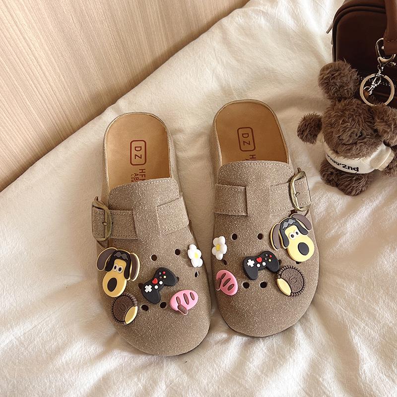 

Милые мультяшные тапочки-голова щенка женские 2025 весенняя мода универсальная верхняя одежда удобные на одной педали 40