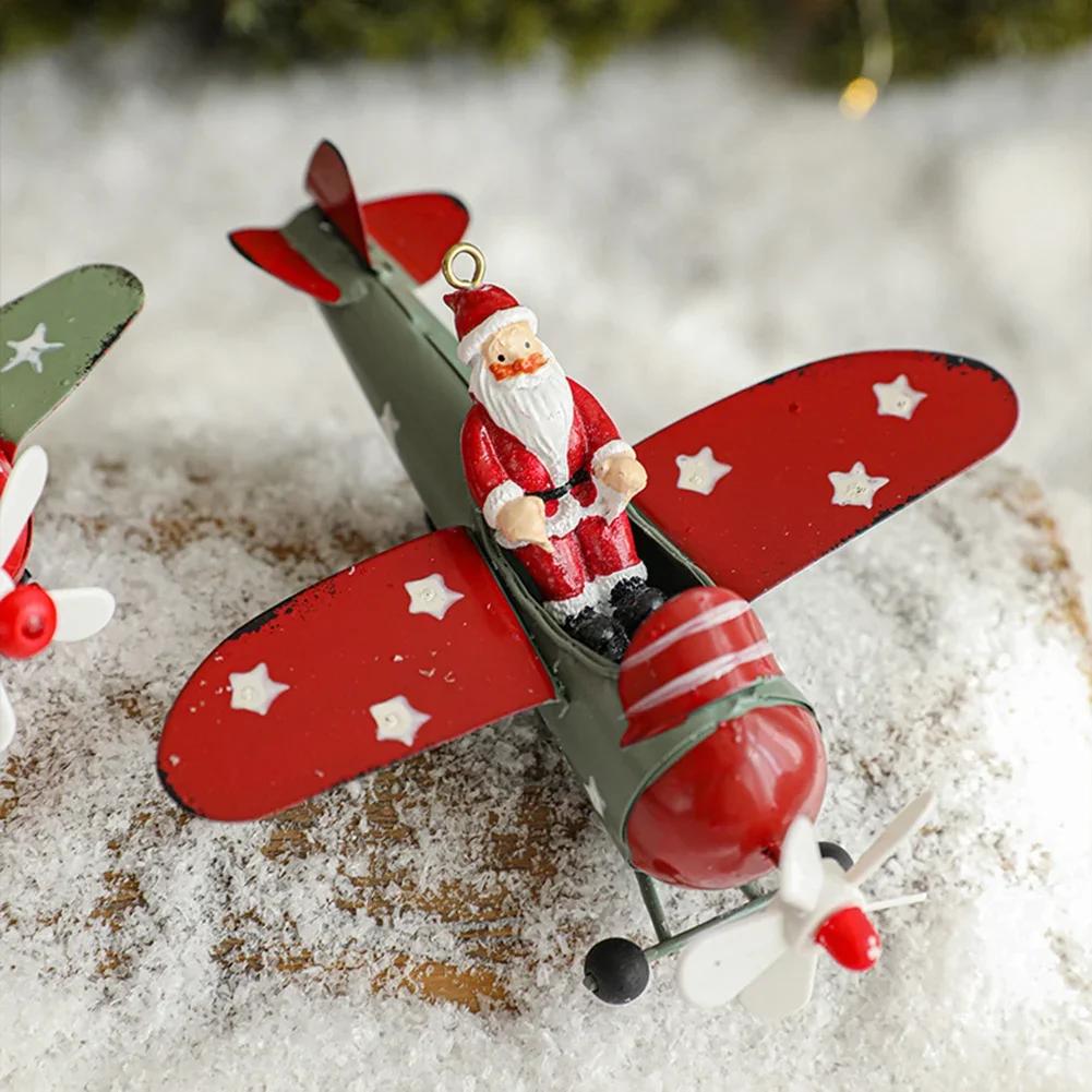 Christmas Decoration Claus Airplane Ornament Christmas 13*11*6cm Retro Design Versatile Decoration Carefully Crafted