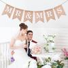 Runtowo 1pc Mr & Mrs Linen Banner , Vintage Wedding Bunting Photo Props , Rustic Flag Garland Wedding Party Decoration
