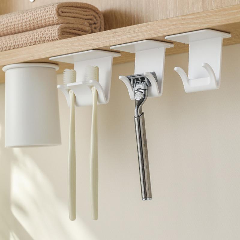 Bathroom Toothbrush Holder Waterproof Toothbrush Hook No Drilling Storage Rack Hanger For Home Office Kids Family Organization