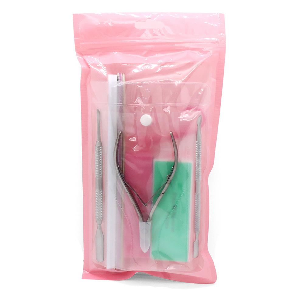 9-Piece Nail Care Kit with Stainless Steel Cuticle Pusher, Nail File, Buffer Block, and Brush, Professional Manicure Set