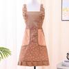 New Flower Kitchen Apron Breathable Cotton Cooking Smock Wear-resistant Korean Style Chef Apron for Women Girl