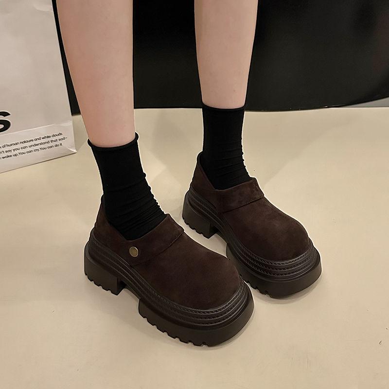 Woman Pumps Round Toe Loafers Shoes for Women Platform Brown Summer 2025 Comfortable and Elegant Y2k with Discount Fashion Dress