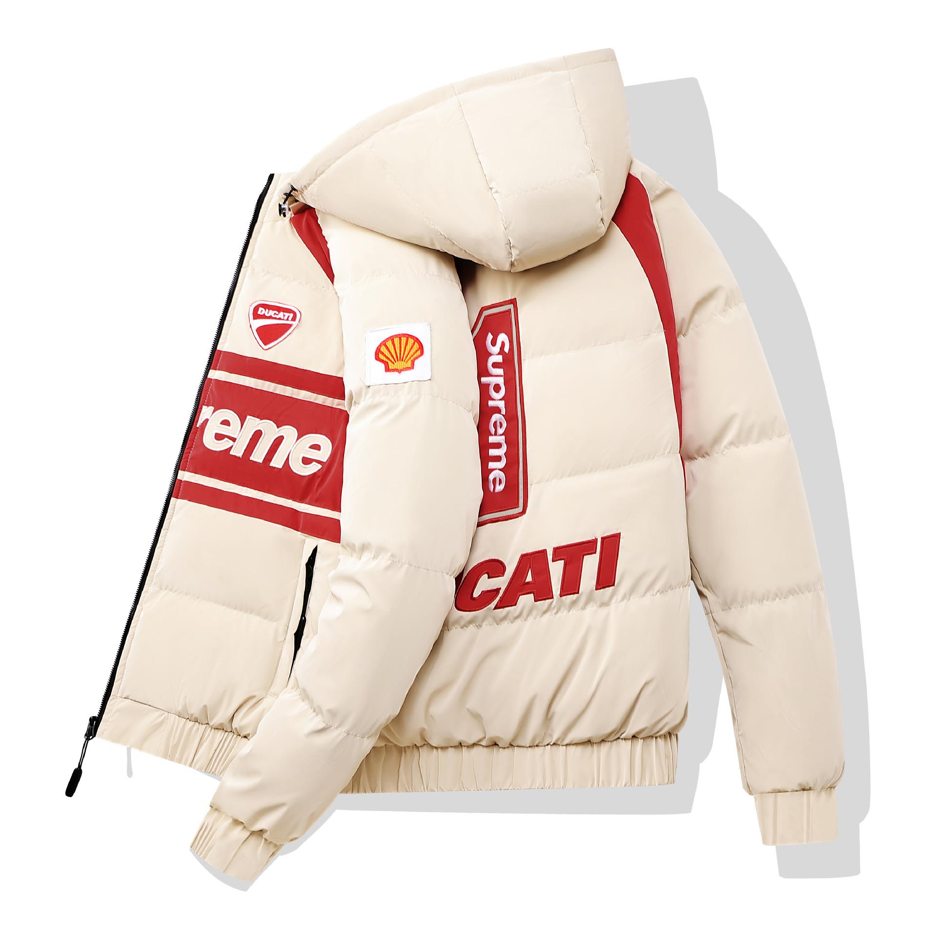 

Куртка из искусственной кожи Хлопковая куртка Мужская Вышитая Повседневная Тренд Свободная Съемный капюшон Хлопковая куртка Куртка с капюшоном Мужская L