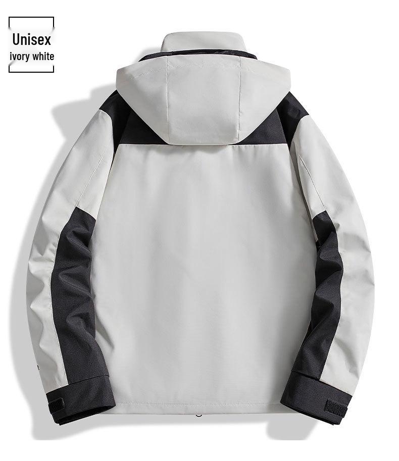 Autumn/Winter Outdoor Windproof Jacket: Women's Single Layer & Men's Three-in-One Set with Detachable Liner