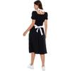 Women's Ruffle Outline Retro Apron Kitchen Cake Baking Cooking Cleaning Maid Costume (White)