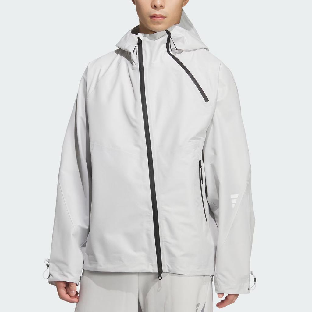 Adidas FOS FW25 Tejido Logotipo Reflectante Deportivo Casual Corte Holgado Chaqueta con Capucha Manga Larga Hombre Chaqueta KG9410