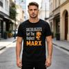 Sociology Themed Tee Shirt Funny Marx Pun Graphic Print Unisex Short Sleeve Casual Top for Book Lovers and Humor Fans