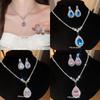 Promi-Exklusiv~ Super Glänzendes Diamant-Wassertropfen Halsketten-Ohrringe-Set Leichter Luxus Premium Exquisit Tausend Gold Stil Schmuck Damen