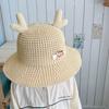 Children's Straw Hat Summer Girls' Sun Hat Boys' Sun Protection Hat Baby Deer Horn Fisherman Hat Breathable Mesh Hat