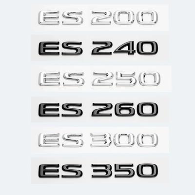 3D Metal Car Letters Rear Trunk Badge Sticker For Series ES200 ES240 ES250 ES300 ES350 Chrome Glossy Black Emblem