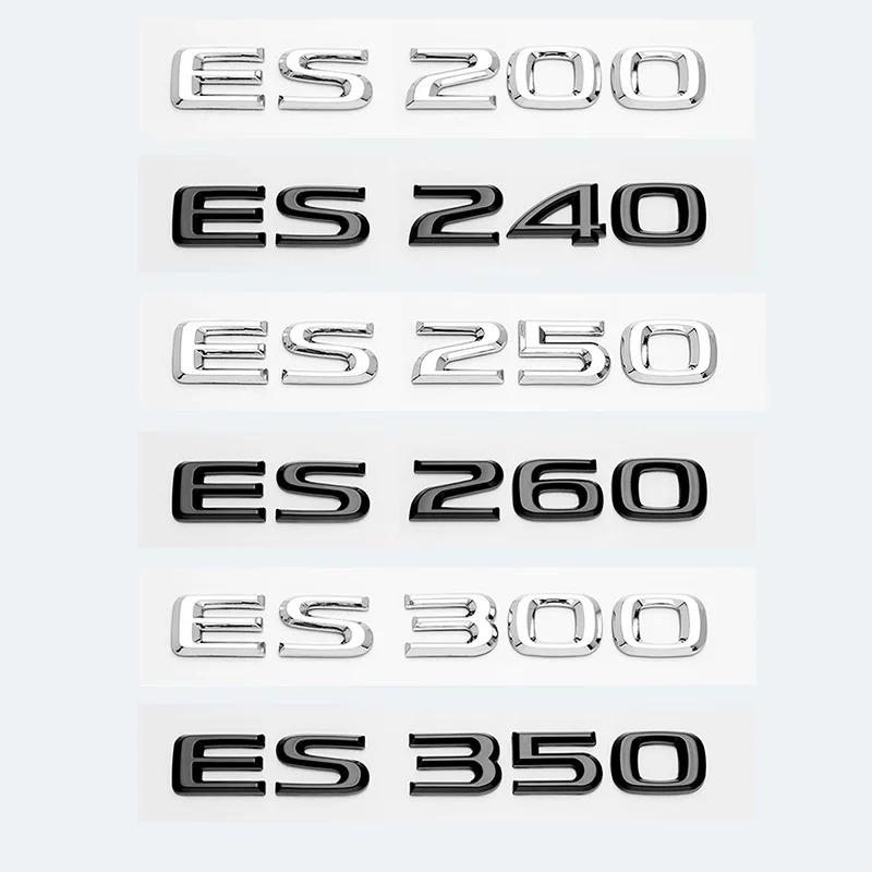 3D Metal Car Letters Rear Trunk Badge Sticker For Lexus Series ES200 ES240 ES250 ES300 ES350 Chrome Glossy Black Emblem