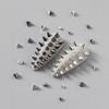 6-grids Y2K Punk Metal Rivet Cone Nail Decorations 3D Stylish Silver/Black Alloy Spike Nails Decoration DIY Mix Sized Easy Stick