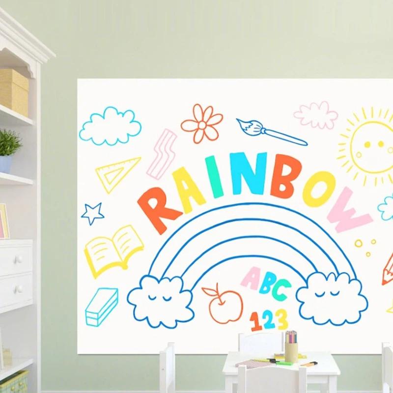  Electrostatic Whiteboard Sticker Reusable Pp Teaching Graffiti Drawing Board Removable Household Erasable Whiteboard