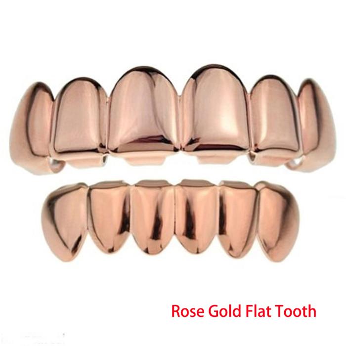Trendy Hip Hop Gold Silver Plated Teeth Grillz Top Bottom Set With Silicone Real Shiny Vampire Tooth Sets Fashion Accessory