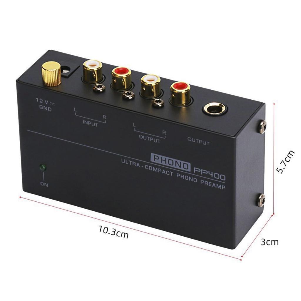 PP400 Ultra-Compact Phono Preamp Preamplifier With RCA 1/4Inch Support TRS Interfaces Preamplificador Phono Preamp