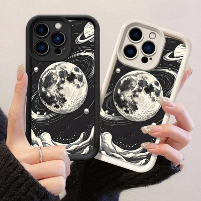 JT354 Moon Art for iPhone 17 16 15 14 13 Pro Max Samsung S26 S25 Ultra A17 A07 A56 A16 A15 A14 A13 Xiaomi 15T Redmi 15c Note 14 13 12 11  Soft Case