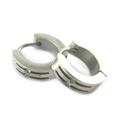 [N7325] – Creolen „Peaceful“ aus Stahl – 14 mm 4 mm