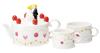 Sun Art Teapot Cups Set for SAN2004 Brown "Happy Wedding" Cake-Shaped & (Tea 2)