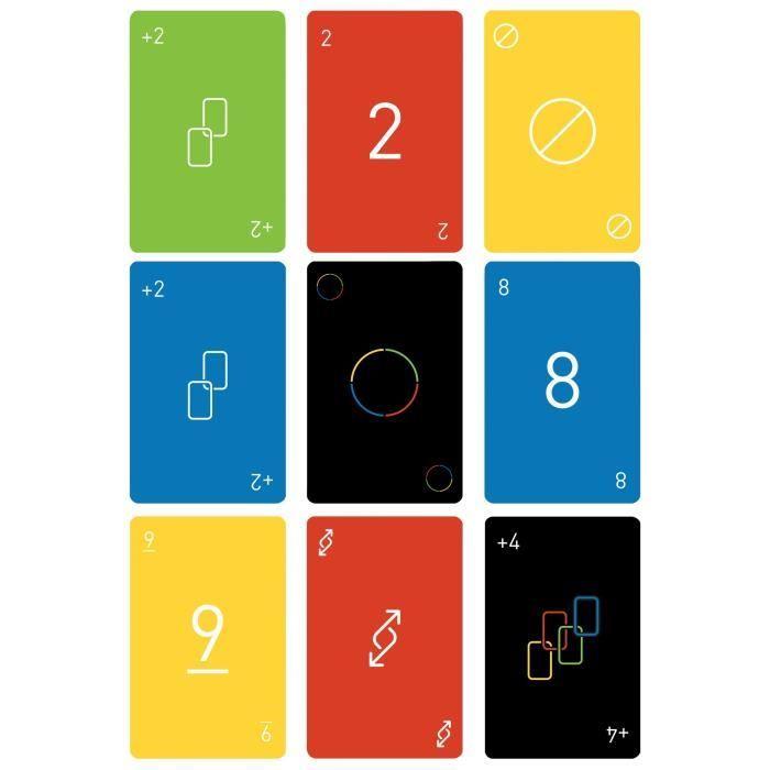 Jeu de Cartes Uno Minimaliste - Mattel Games - Dès 7 ans - 2 joueurs ou plus - 15 min