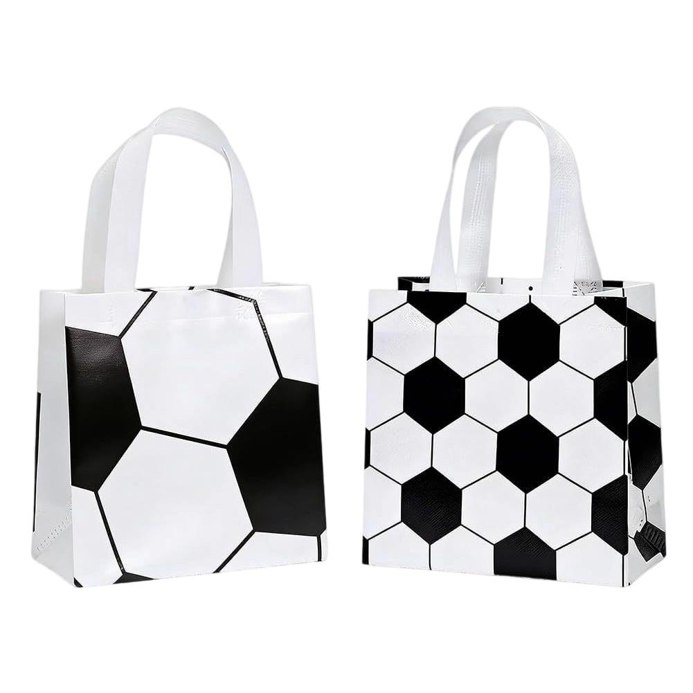 Soccer Themed Goodie Bags 24 pcs 7.87 x 7.87in Non Woven Fabric Reusable Party Favors for Sports Birthday School Events