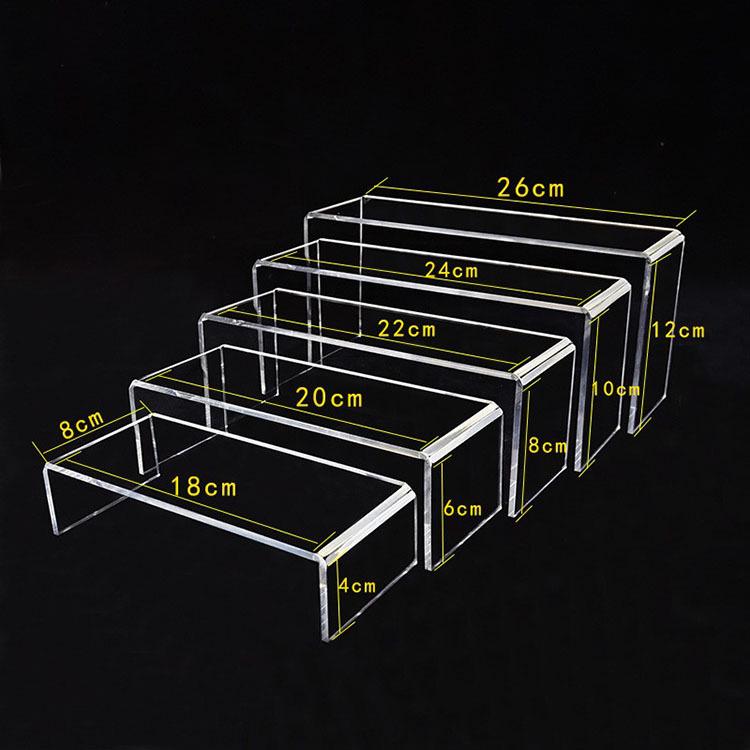 Acrylic U-Shaped Display Stand for Cosmetics, Figurines, Desserts, and Shoes