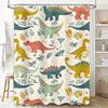 Modern Cartoon Dinosaur Bath Curtains Kids Bathroom Decor Shower Curtain Set In Multicolor for Home Decoration 72x84in (190cm X