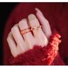 Gold Coin Red Woven Rope Small Horse Adjustable Women’s Ring - 2026 Trendy Niche Design for Index Finger
