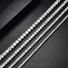 Men And Women Full Diamond Hip-Hop Necklace Jewelry, Fashion 2-6Mm4 Claw Copper Zircon Tennis Necklace