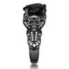 Gothic Jewelry Purple Red Black Crystal Unique Black Skull Rings for Women