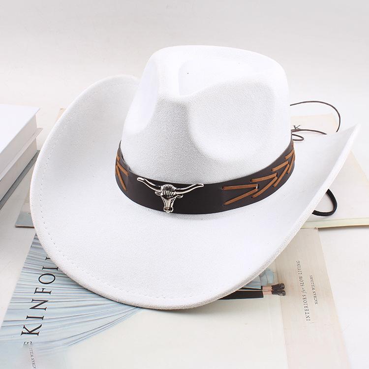 Western Cowboy Style Tibetan Fashion Top Hat Autumn/Winter New Collection Deer Skin Velvet Large Edge Riding Hat