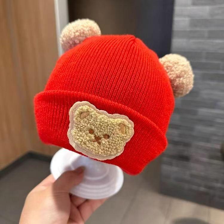 Ins Korea Kinderhut Reifenhut Herbst und Winter Niedlich Super Niedlich Baby Schatz Strickmütze Wolle Warm Ohrenschützer Hut