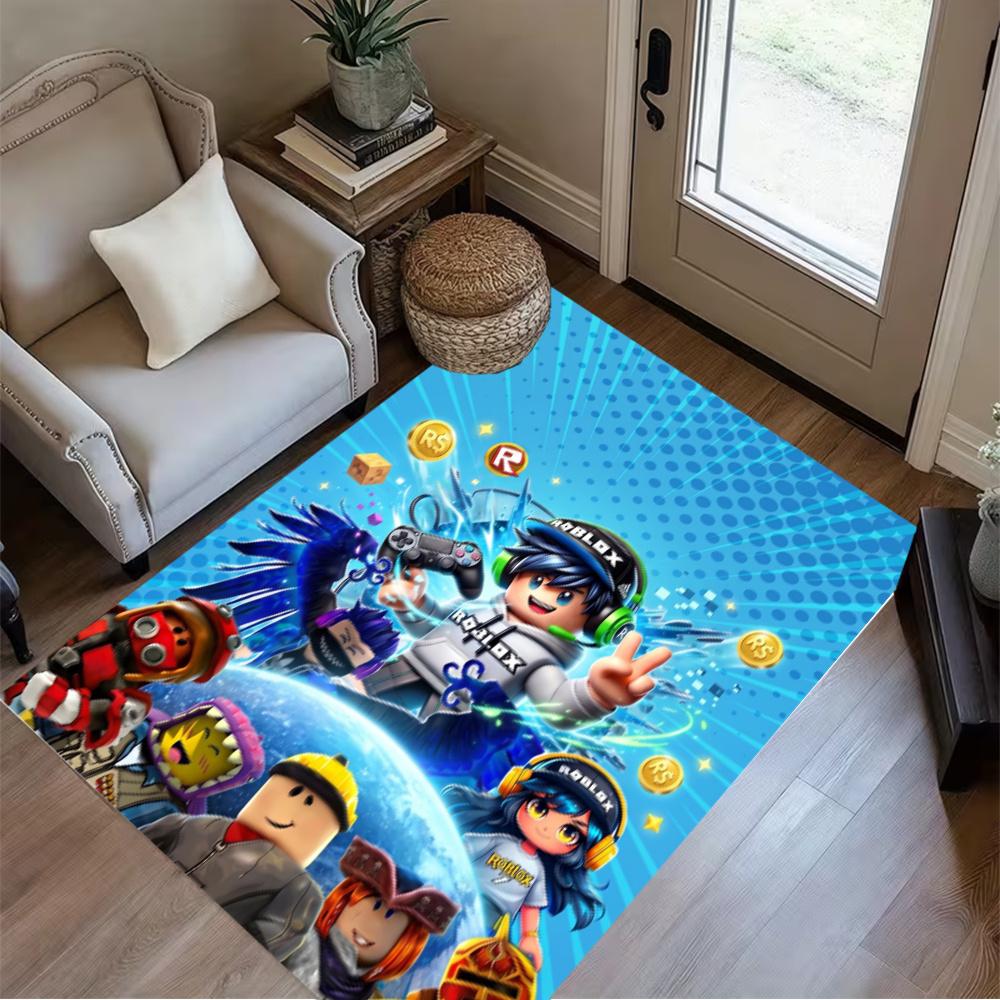 Roblox Neon Roblox Graffiti Area Rug Design For Living Rooms Decorate Room Balcony Foyer Antislip Rug Office Home Decor Perfect Gift For Friends Famil