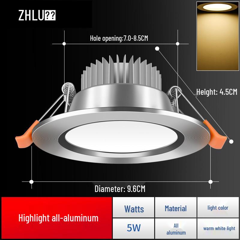 

1294-inch Recessed Downlight Ceiling Spotlight for Living Room - 18 Full Aluminum