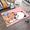 Cute Cartoon Panda and Bear with Pink Background and Mirror - Adorable Carpet Design Suitable for Use As an Anti-slip1 For1room and Bedroom Sofas
