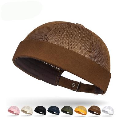 Dockermütze ohne Krempe, Sommer-Mütze aus Netzstoff, ohne Krempe, verstellbare Kappe mit gerolltem Bündchen, lässig, Unisex, Retro, Straße, Outdoor, Hip-Hop, Matrose, stilvolle Totenkopfkappen
