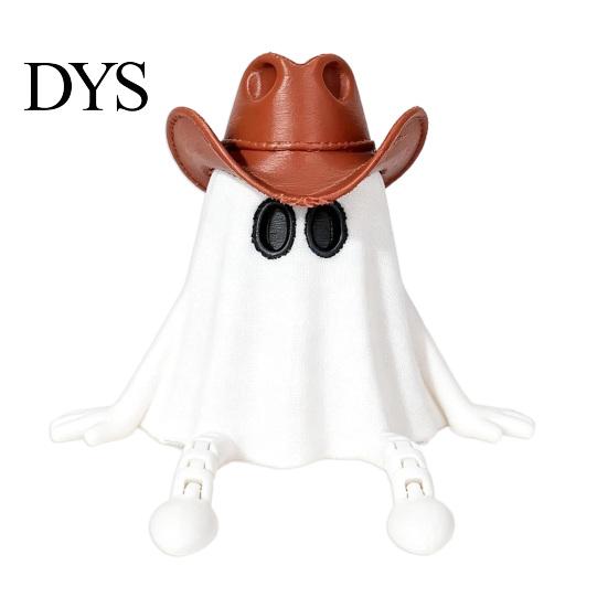 Ghost Figurines for Halloween Pumpkin Figurine, 3D Printed Statue with Stress Relief Fidget Toys Poseable Joint, Spooky Articulated Decor Ornament