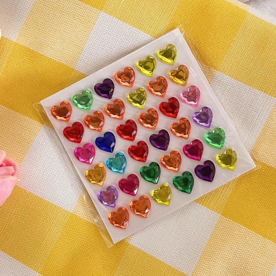3D Faux Crystal Heart Sticker Self-Adhesive Easy To Apply Perfect for DIY Scrapbooking Journaling Supply