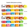 Non-Toxic Wooden Children'S Animal Changing Clothes Column Pattern Matching Color Recognition Fine Motor Training Game Educational Toys