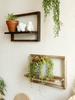 Rustic Wood Floating Shelves for Wall Decorative Wall Mounted Storage Display Shelf Plants Small Items Wooden Hanging Shelves